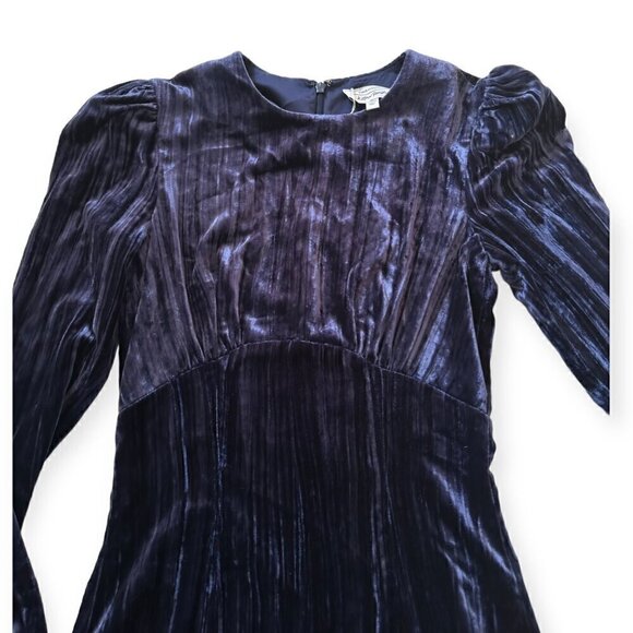 & OTHER STORIES Crushed Velvet Puff Sleeve Mini Dress, Size US0, NWT, Blue - Picture 8 of 16